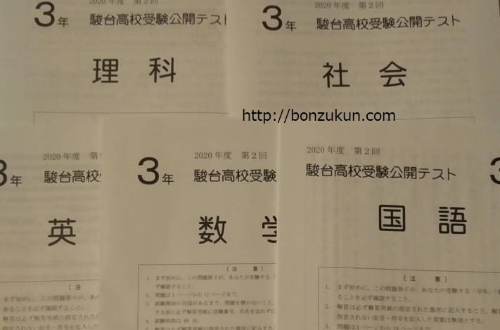 書き込みなし 良好 中3 駿台全国模試 中高一貫模試 間に合えばおまけ 